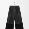 Pantalones cortos de piel de cordero napa y piel de cabra de gamuza