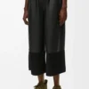 Pantalones cortos de piel de cordero napa y piel de cabra de gamuza
