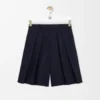 Pantalones cortos plisados de algodón y lino