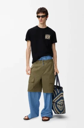 Pantalones cortos tipo cargo de algodón