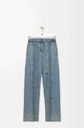 Pantalones de mezclilla con cinturón Pantalones de mezclilla con cinturón