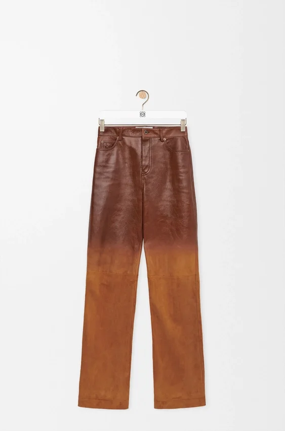 Pantalones de piel de cordero en gamuza Pantalones de piel de cordero en gamuza