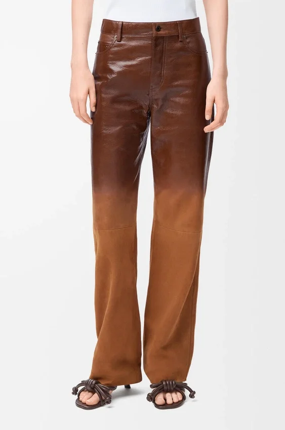 Pantalones de piel de cordero en gamuza Pantalones de piel de cordero en gamuza