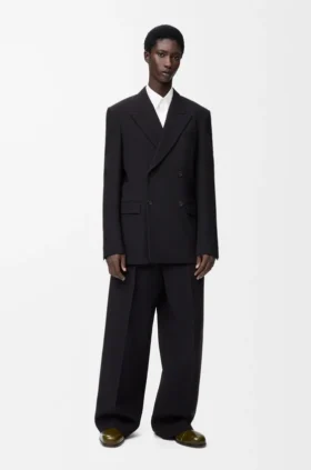 Pantalones de pierna ancha de lana