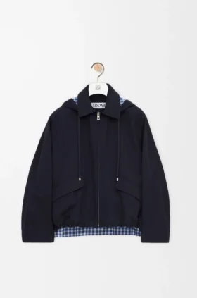 Parka con capucha de algodón y seda