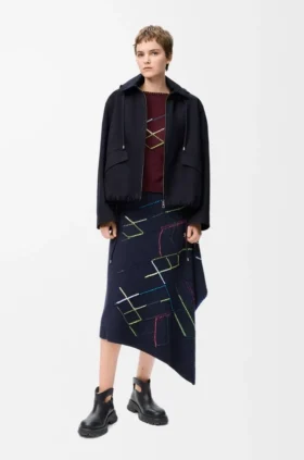 Parka con capucha de algodón y seda
