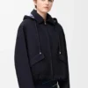 Parka con capucha de algodón y seda Parka con capucha de algodón y seda
