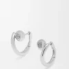 Pendientes de aro mini «Pebble» de Anagram en plata esterlina Pendientes de aro mini «Pebble» de Anagram en plata esterlina