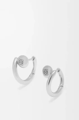 Pendientes de aro mini «Pebble» de Anagram en plata esterlina