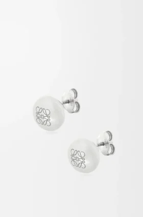 Pendientes de botón Anagram Pebble en plata esterlina