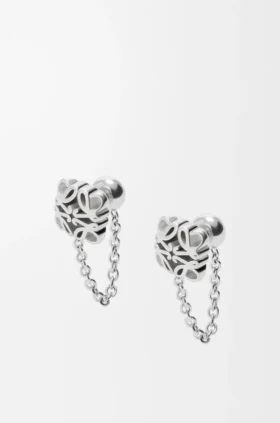 Pendientes de cadena Anagram Bombé en plata de ley