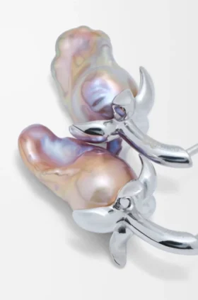Pendientes Strawberry en plata de ley y perla