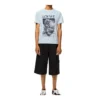 Polo de algodón estampado de loewe para hombre, manga corta, rosa y azul, modelo H6109980Pc-6410