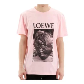 Polo de algodón estampado loewe Ken Heyman de manga corta para hombre, color rosa, H6109980Pc-7080