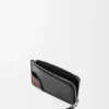 Portamonedas Switch en piel de becerro granulada flexible y gamuza
