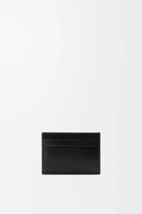 Portatarjetas Switch liso en piel de becerro granulada flexible y gamuza