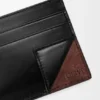 Portatarjetas Switch liso en piel de becerro granulada flexible y gamuza Portatarjetas Switch liso en piel de becerro granulada flexible y gamuza