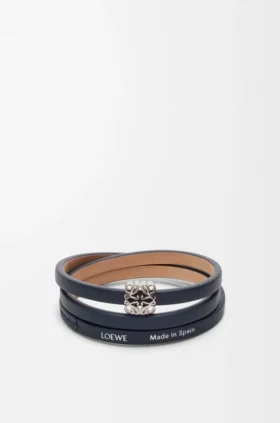 Pulsera Anagram Bombé Twist de piel de becerro