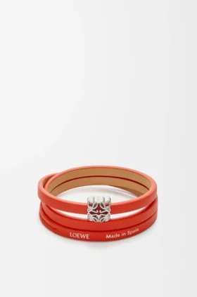 Pulsera Anagram Bombé Twist de piel de becerro