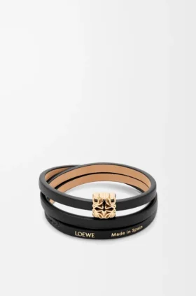 Pulsera Anagram Bombé Twist de piel de becerro