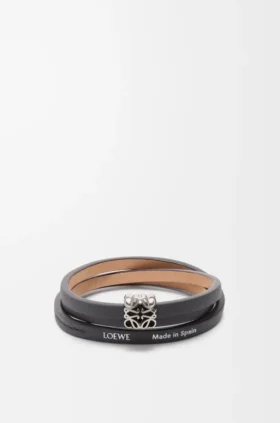 Pulsera Anagram Bombé Twist de piel de becerro