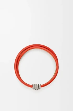 Pulsera Anagram Bombé Twist de piel de becerro