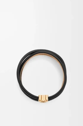 Pulsera Anagram Bombé Twist de piel de becerro