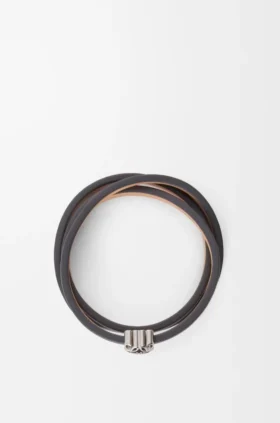 Pulsera Anagram Bombé Twist de piel de becerro