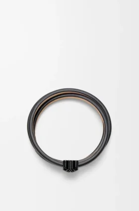 Pulsera Anagram Bombé Twist de piel de becerro