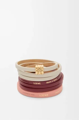 Pulsera doble «Twist» de piel de becerro