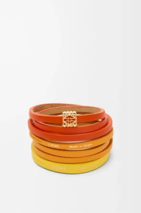 Pulsera doble «Twist» de piel de becerro