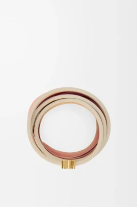 Pulsera doble «Twist» de piel de becerro