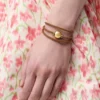 Pulsera «Pebble» de piel de becerro Pulsera «Pebble» de piel de becerro