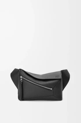 Puzzle Bumbag pequeña en piel de becerro granulada