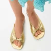 Sandalia suave «Pebble» en piel de cordero laminada