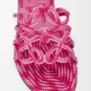 Sandalia tipo «slide» «Petal Anagram» en lona bordada Sandalia tipo «slide» «Petal Anagram» en lona bordada