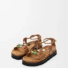 Sandalias Fussbett con cuentas «Pebble» en piel de cordero napa