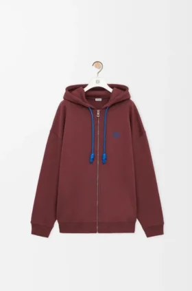 Sudadera con capucha y cremallera de algodón