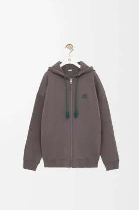 Sudadera con capucha y cremallera de algodón