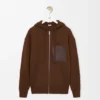 Sudadera con capucha y cremallera de lana Sudadera con capucha y cremallera de lana