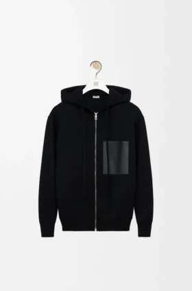 Sudadera con capucha y cremallera de lana