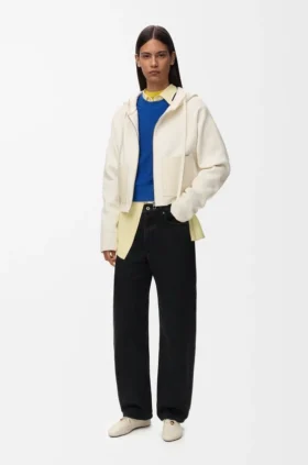 Sudadera con capucha y cremallera de lana Sudadera con capucha y cremallera de lana
