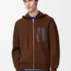 Sudadera con capucha y cremallera de lana Sudadera con capucha y cremallera de lana