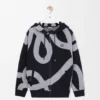 Sudadera con capucha y cremallera de lana y algodón Sudadera con capucha y cremallera de lana y algodón
