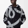 Sudadera con capucha y cremallera de lana y algodón Sudadera con capucha y cremallera de lana y algodón