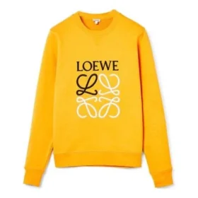 Suéter de algodón para hombre con el logotipo de Loewe Anagram bordado, color naranja, H526341Xa1-9100