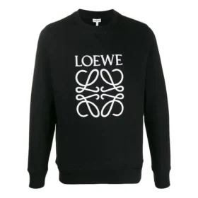 Suéter para hombre con estampado del logotipo de la marca loewe, color negro, H6109900Cr-1100