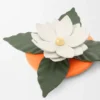 Tapa para vela pequeña de orquídea en piel de becerro clásica y latón Tapa para vela pequeña de orquídea en piel de becerro clásica y latón
