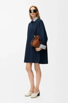 Vestido camisero de algodón