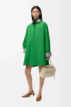 Vestido camisero de algodón
